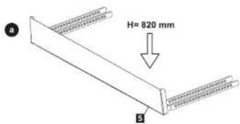 H= 820 mm ① ②