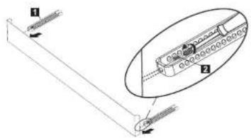 Technical diagram showing a mechanical assembly with labeled parts and an inset view of a component detail.