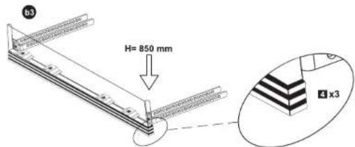 b3 H= 850 mm 4 x3