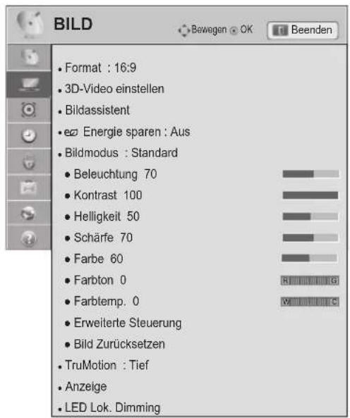 LG 55LW551C - Einstellungen im Menü BILD - 1