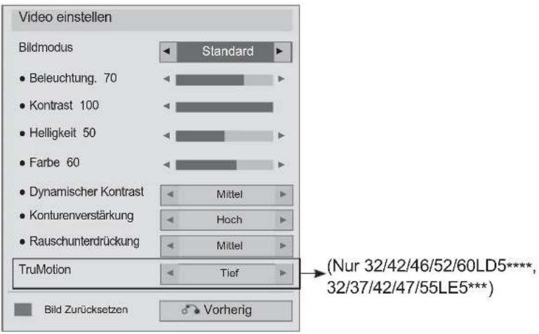 LG 55LE531C - ■ Bei Auswahl der Option Video einstellen - 1