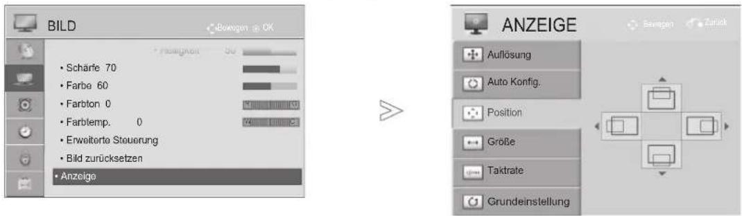 LG 47LD650H - Position, Größe und Taktrate des Bildes anpassen - 1