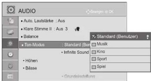 LG 47LD650H - ANPASSUNG DER TONEINSTELLUNG - BENUTZERMODUS - 3
