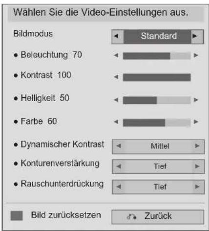 LG 47LD650H - ■ Auswahl von Video-Einstellungen - 1