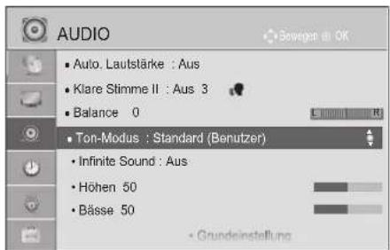 LG 47LD650H - ANPASSUNG DER TONEINSTELLUNG - BENUTZERMODUS - 1