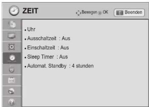 LG 42LW551C - Einstellungen im Menü ZEIT - 1