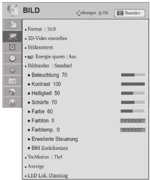 LG 42LW551C - Einstellungen im Menü BILD - 1