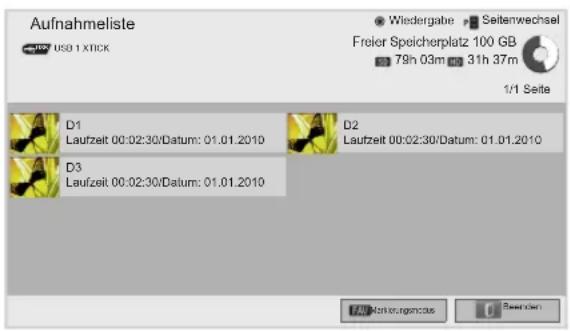 LG 42LW551C - AUFGEZEICHNETE PROGRAMME - 3