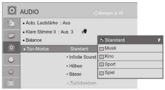 LG 42LD320B - VOREINGESTELLTE TONEINSTELLUNGEN - TON-MODUS - 2