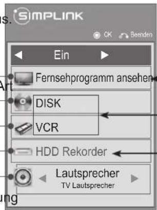 LG 42LD320B - SIMPLINK-Menü - 1