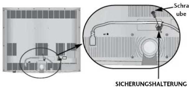 LG 37LH201C - Befestigen des Netzkabels - 1