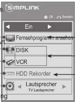 LG 37LD322H - SIMPLINK-Menü - 1