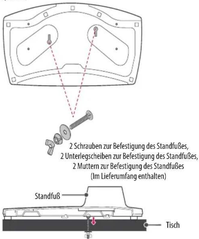 LG 55LV341H - Befestigung des TV-Geräts an einem Tisch - 3