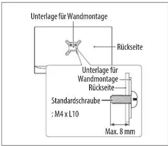 LG 43UT782H0ZA - Befestigung des Fernsehers an einer Wand - 6