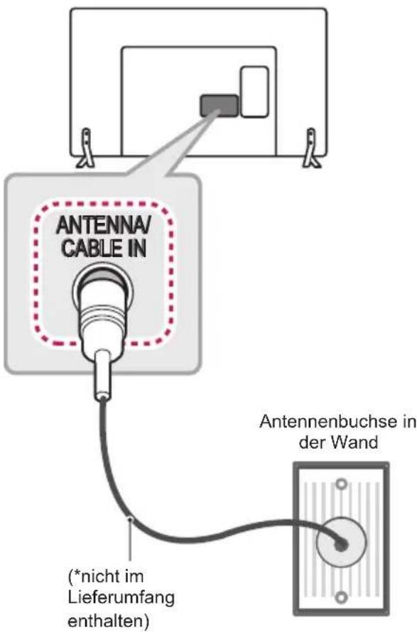LG 22LW750H - Anschließen einer Antenne - 1