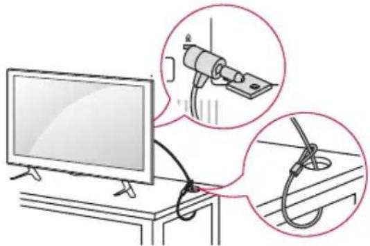 LG 22LW750H - Befestigung des TV-Geräts an einem Tisch - 1