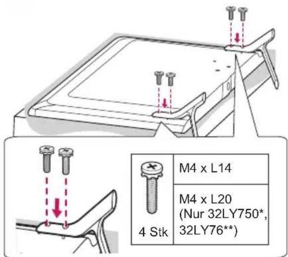 LG 22LW750H - Anbringen des Standfußes - 3