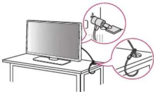 LG 43UT782V0ZC - Verwendung des Kensington-Sicherheitssystems - 1
