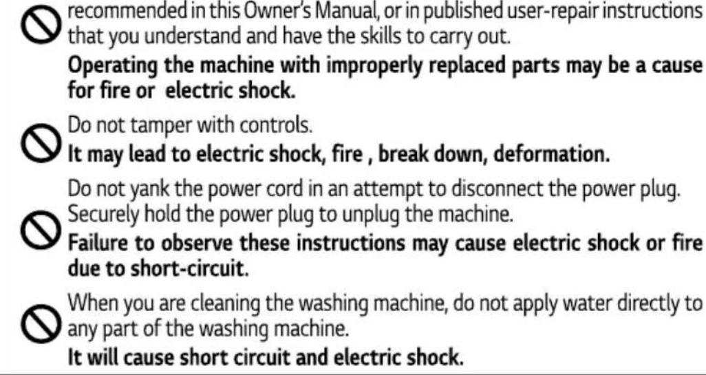 LG WTS6520 - afety Information - 4