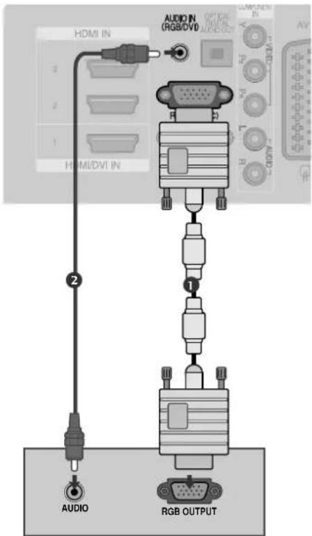 LG 60PG7000 - Connecting with a D-sub 15 pin cable - 1