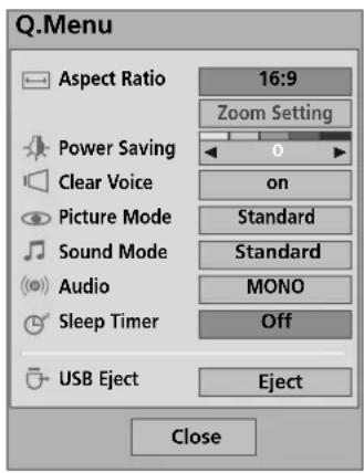 LG 60PG7000 - QUICK MENU - 1