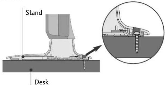 LG 60PG7000 - ATTACHING THE TV TO A DESK (32LG70\* only) - 2
