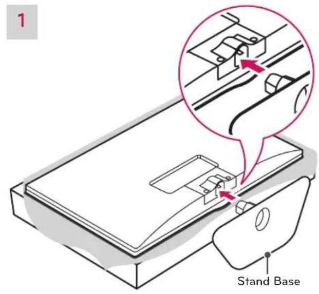 LG 28LN500B - Attaching the Stand Base Detaching the Stand Base - 1