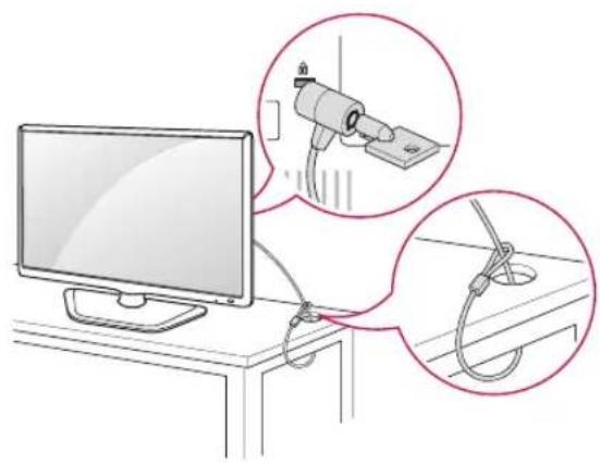LG 28LN500B - Using the Kensington security system - 1