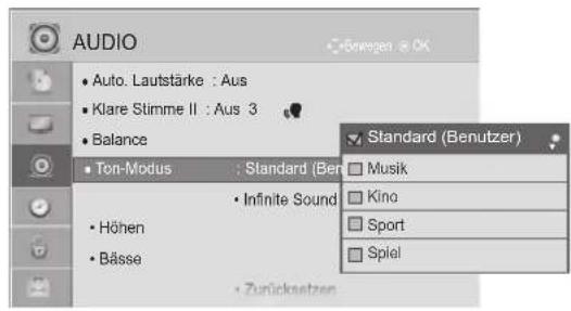 LG 32LD325H - ANPASSUNG DER TONEINSTELLUNG - BENUTZERMODUS - 3