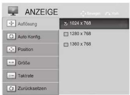 LG 26LD325H - Auflösung einstellen - 3