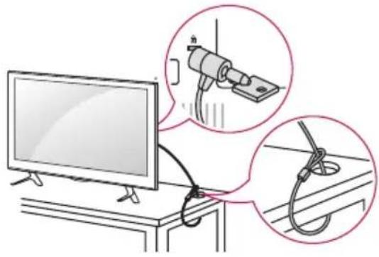 LG 32LW760H - Befestigung des TV-Geräts an einem Tisch - 1
