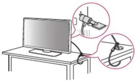 LG 32LS341H0ZA - Verwendung des Kensington-Sicherheitssystems - 1