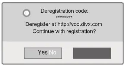 LG 47LW650G - Deregistering the DivX feature - 1