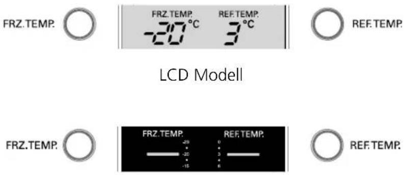 LG GR-B459BUJA - Wie Sie die Temperatur im Kühl- und Gefrierfach einstellen - 1