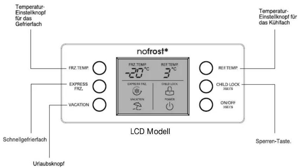 LG GR-B459BNFW - Einstellen der Temperatur und Funktionen - 1