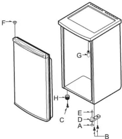 LG GC-F399BLQA - ÄNDERUNG DER TÜR-ÖFFNUNGSRICHTING - 1