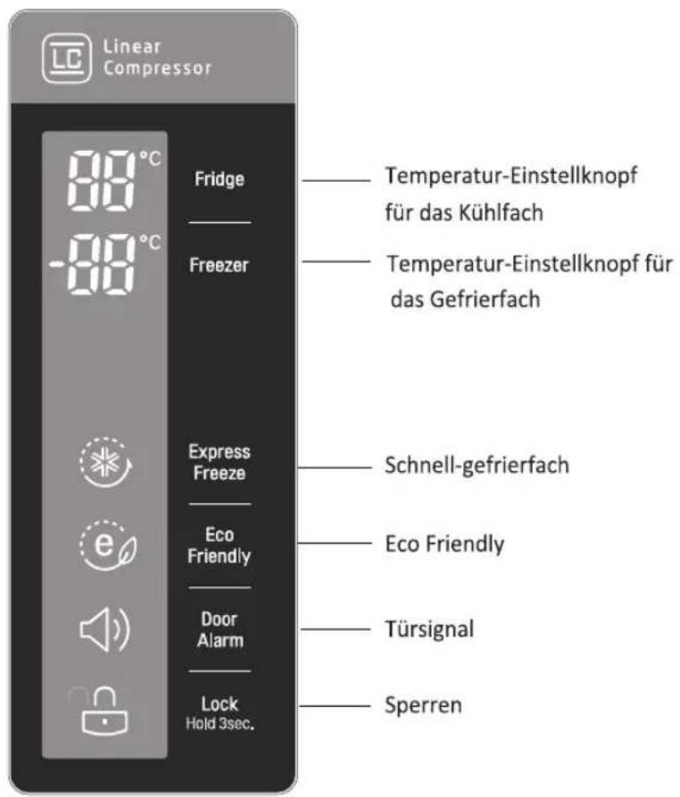 LG GBB548NSQFE - Anzeigetafel für die Temperaturkontrolle - 1