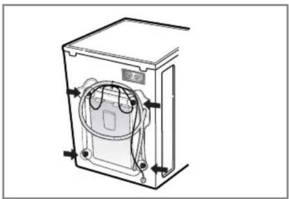 LG WD-14317RDK - ■ Abnehmen der Transportsicherungsschrauben - 1