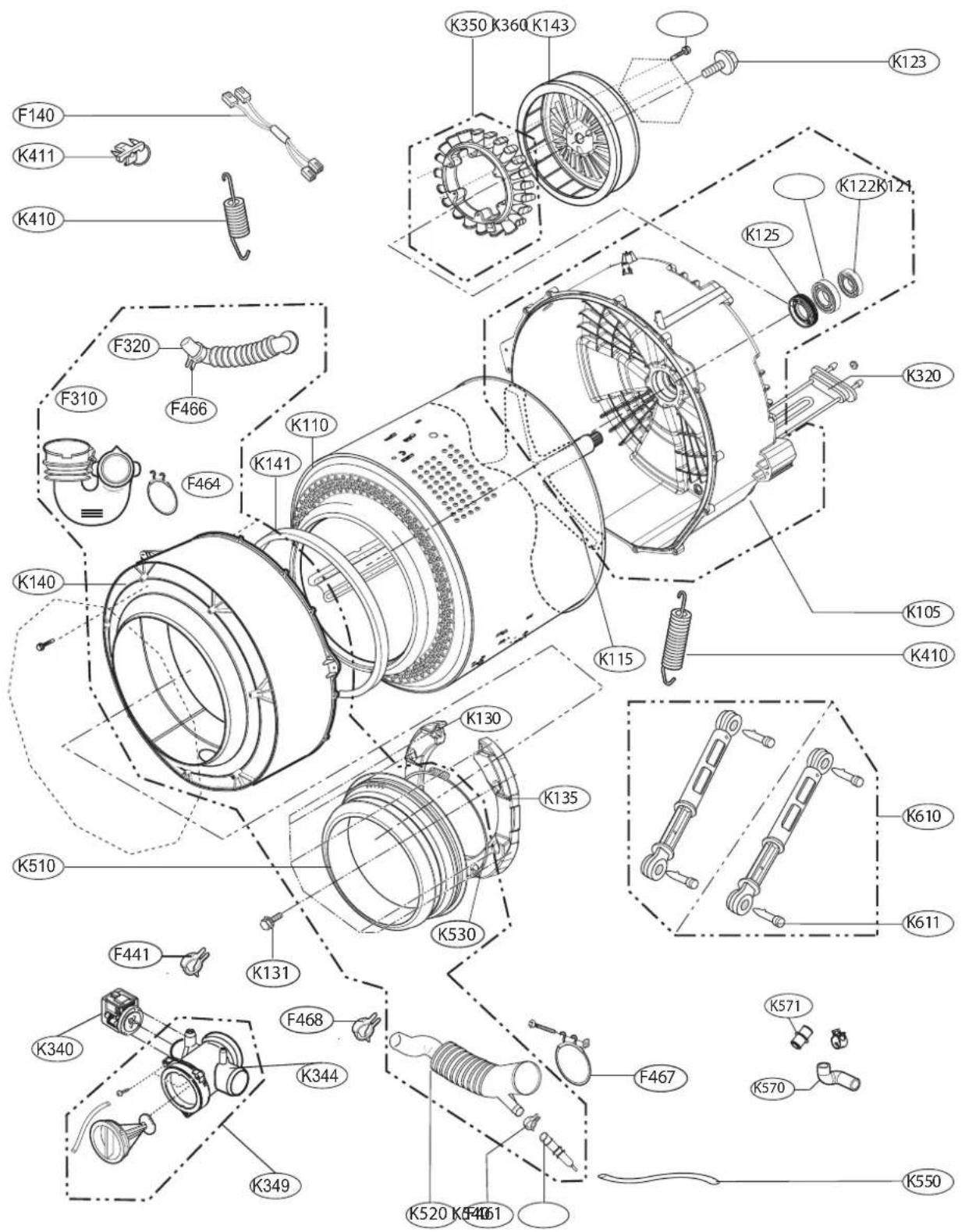 LG FV1408S4V - EXPLODED VIEW AND PARTLIST - 3