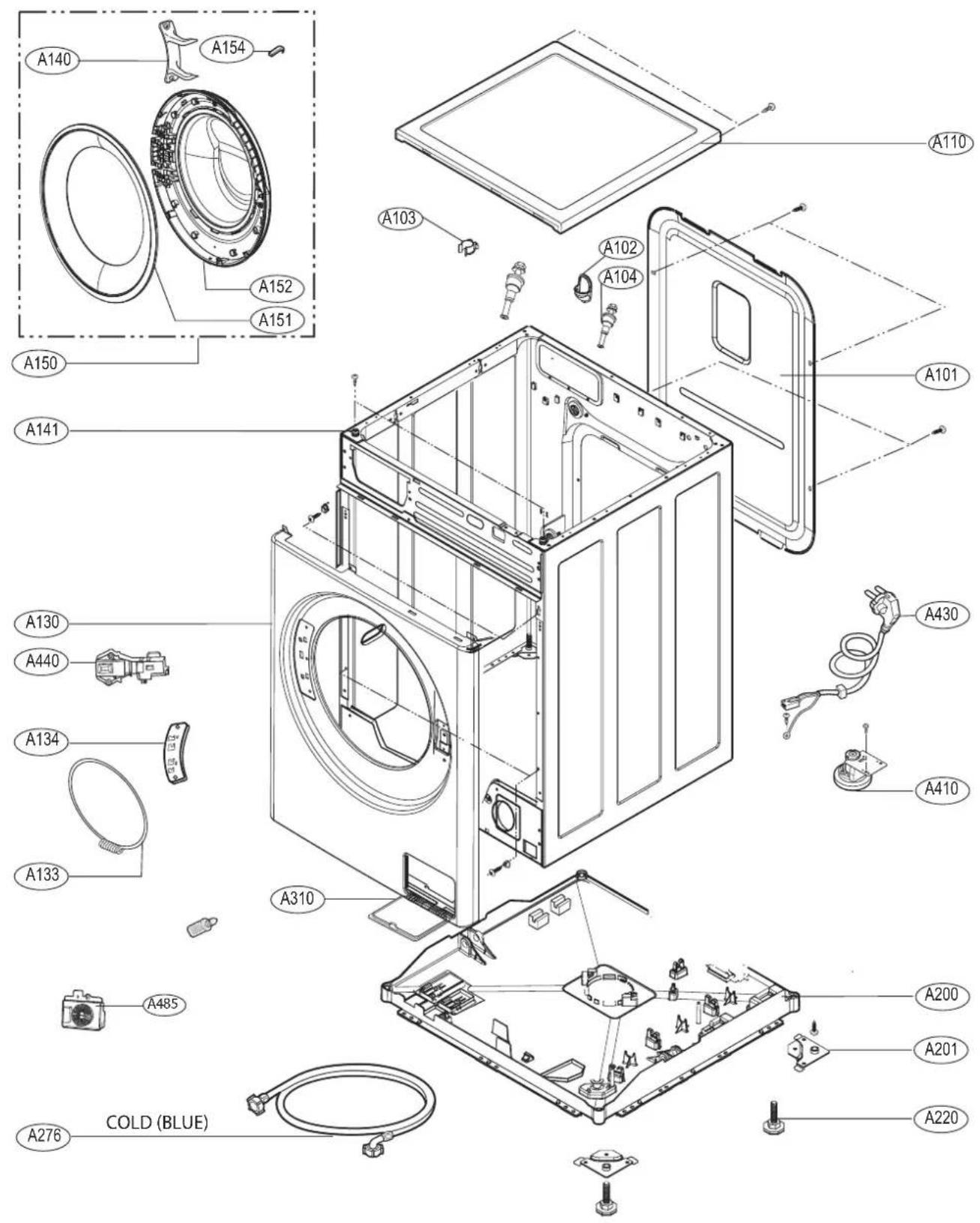 LG FV1408S4V - EXPLODED VIEW AND PARTLIST - 1