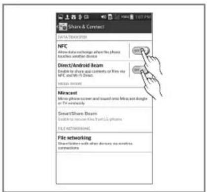 LG F1409DPRW - ■ Turning on the NFC function of the smart phone - 2