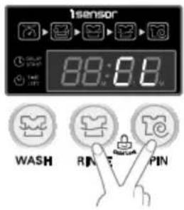 LG WTL-15KG - Press both the RINSE button and the SPIN button simultaneously. - 1