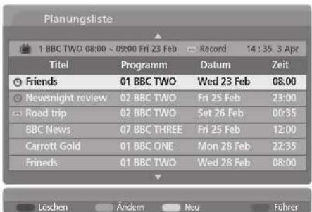 LG 477500 - Tastenfunktionen im Timer-Listenmodus - 1