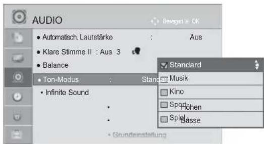 LG 46LD565 - VORKONFIGURIERTE TONEINSTELLUNGEN - SOUND MODE (TON-MODUS) - 3