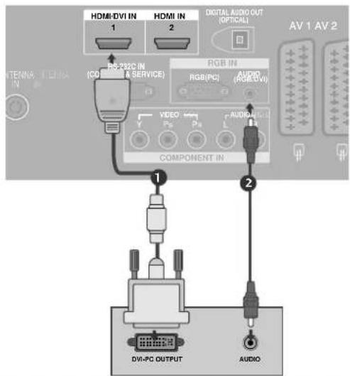 LG 42LT76 - Bei Anschluss über ein HDMI-zu-DVI-Kabel - 1