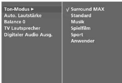 LG 42LT76 - VORKONFIGURIERTE TONEINSTELLUNGEN - SOUND MODE (TON-MODUS) - 3