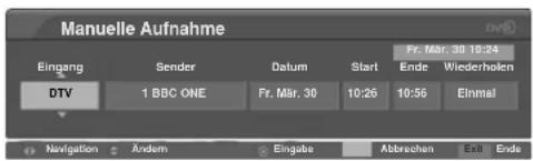 LG 42LT76 - Tastenfunktionen im manuellen Aufnahmemodus - 1