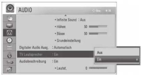 LG 42LD570 - AKTIVIEREN/DEAKTIVIEREN DER EINGEBAUTEN LAUTSPRECHER - 1