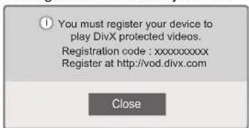 LG 47LV5700 - Registering the DivX code - 1