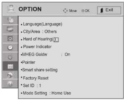 LG 47LV5700 - OPTION Settings - 1